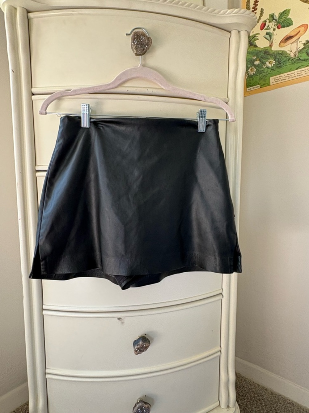 Express Black Faux Leather Mini Skort